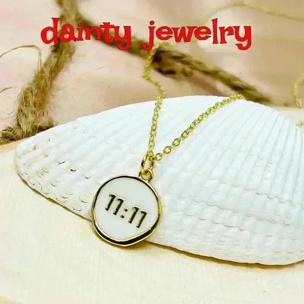 11 11 make a wish jewelry dainty gold coin angel necklace - Picture 4 of 10